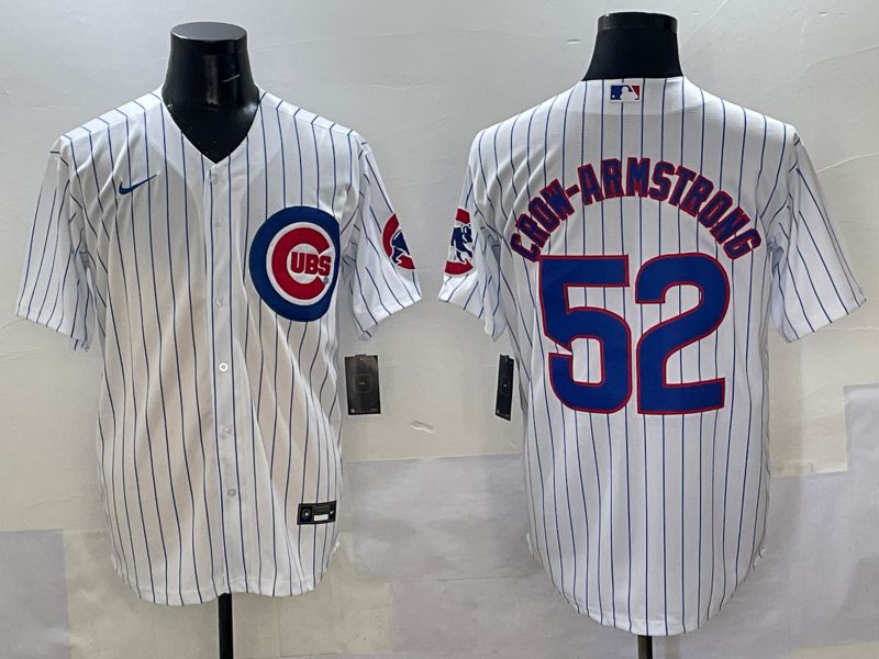 Men Chicago Cubs #52 Crow-Armstrong White Stripe Game 2025 Nike MLB Jersey style 7